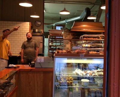 A view of the bakery from the front door