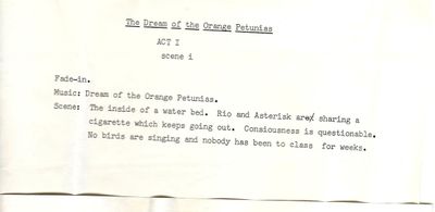 typewritten screenplay, page 1