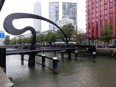 Funky drawbridge over canal, Rotterdam