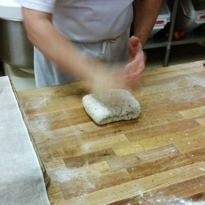 Shaping step 1, forming into a rectangle