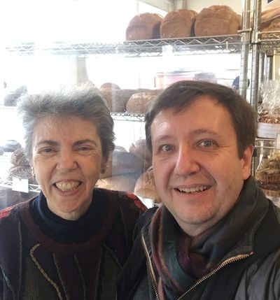 Judith and Mark selfie at the bakery