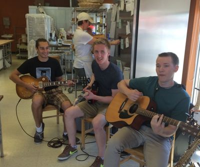 Dylan, Ben and Chris kept our customers entertained and the bakers mellow.